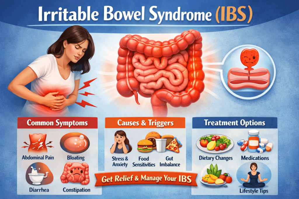 Irritable bowel syndrome IBS symptoms causes and treatment by gastroenterologist in Raipur