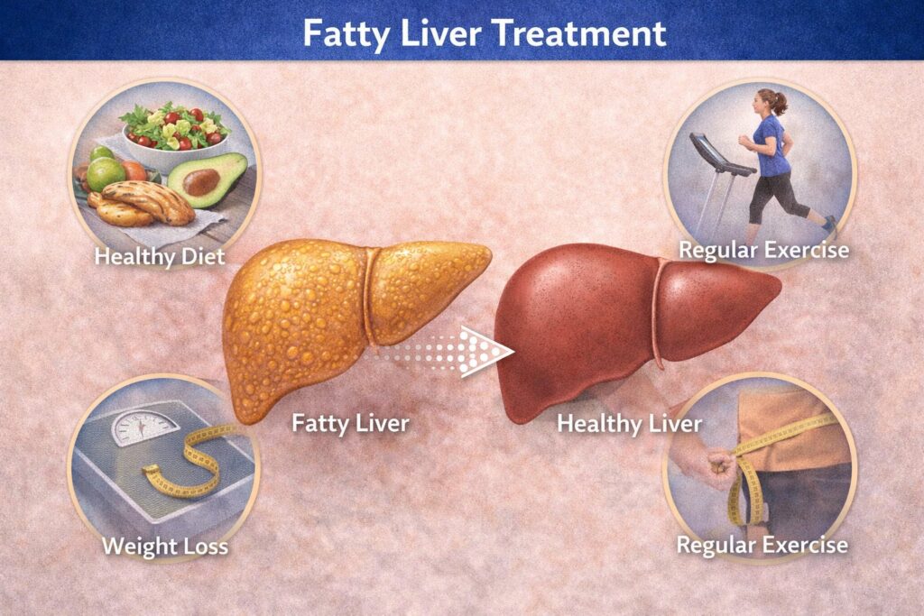Alcohol-related liver damage illustration showing unhealthy liver effects explained by gastroenterologist in Raipur