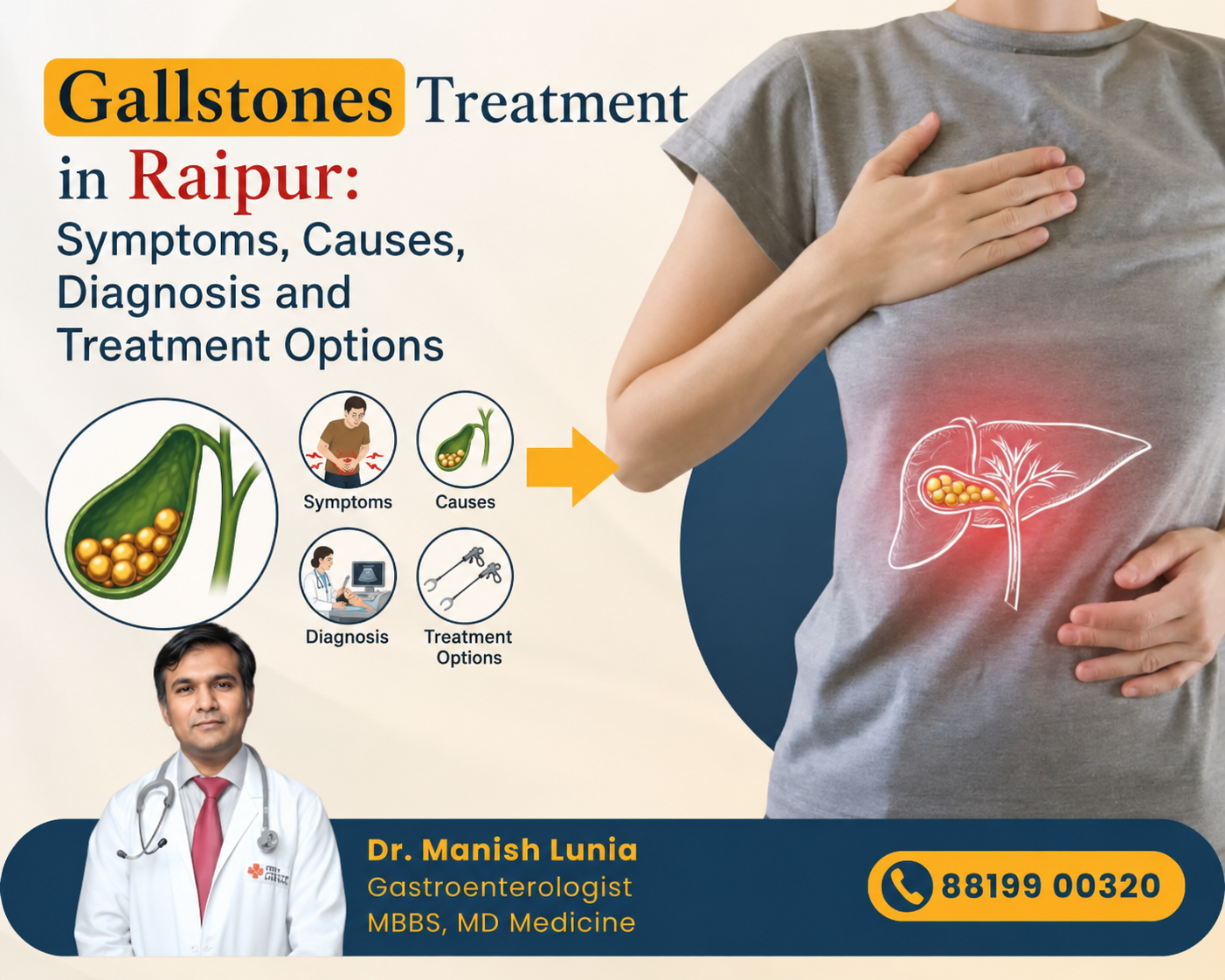 Gallstones Treatment in Raipur: Symptoms, Causes, Diagnosis and Treatment Options